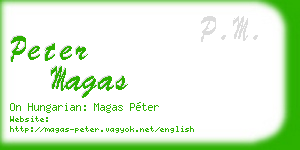 peter magas business card
